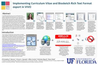 Implementing Curriculum Vitae and Biosketch Rich Text Format export in VIVO