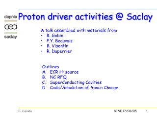 Proton driver activities @ Saclay