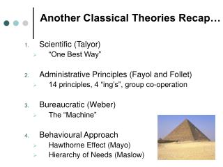 Another Classical Theories Recap…