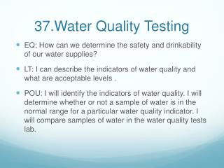 37.Water Quality Testing