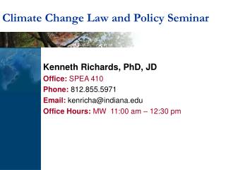 Climate Change Law and Policy Seminar
