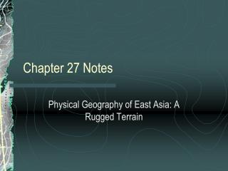 Chapter 27 Notes