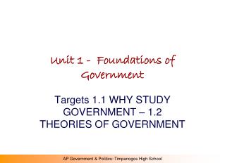 Unit 1 - Foundations of Government