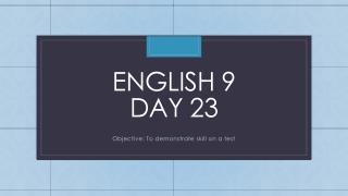 English 9 Day 23