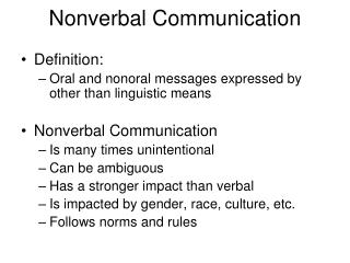 Nonverbal Communication