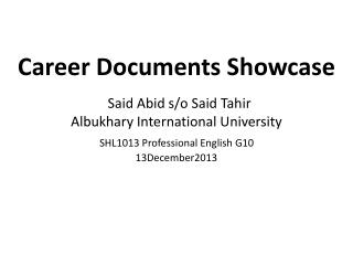 Career Documents Showcase