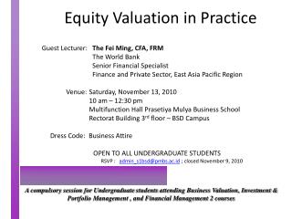 Equity Valuation in Practice