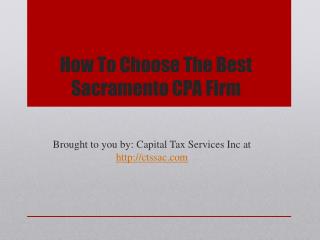 How To Choose The Best Sacramento CPA Firm