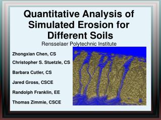 Quantitative Analysis of Simulated Erosion for Different Soils