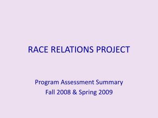 RACE RELATIONS PROJECT