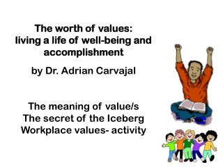 The worth of values: living a life of well-being and accomplishment b y Dr. Adrian Carvajal