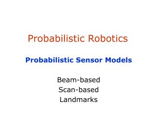 Probabilistic Robotics