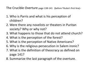 The Crucible Overture page 138-141 (before Tituba’s first line)-