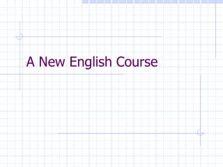 A New English Course