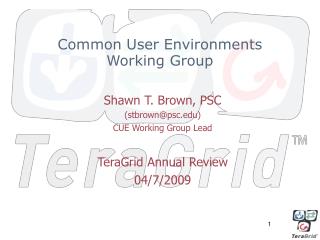 Common User Environments Working Group