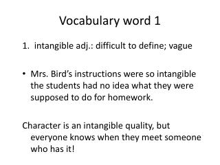 Vocabulary word 1