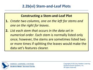 2.2b(vi) Stem-and-Leaf Plots