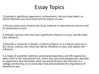 Essay Topics