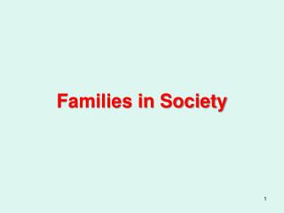 Families in Society