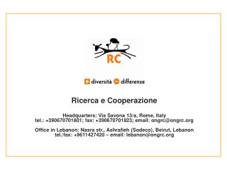 Ricerca e Cooperazione