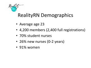 RealityRN Demographics