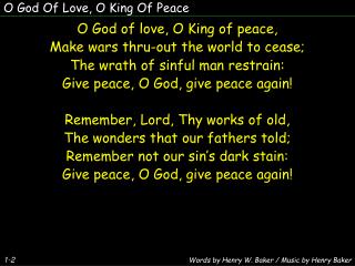 O God Of Love, O King Of Peace