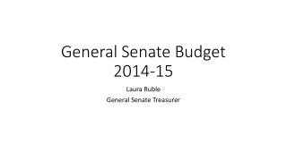 General Senate Budget 2014-15