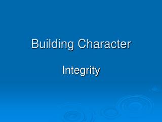 Building Character