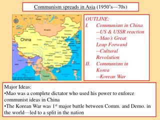 Communism spreads in Asia (1950’s—70s)