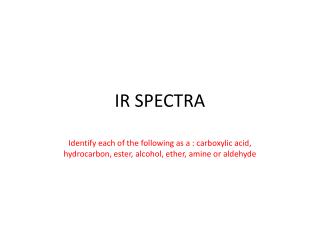 IR SPECTRA