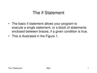 The if Statement