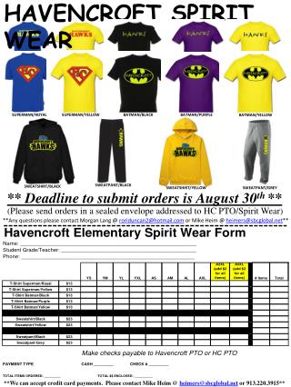 HAVENCROFT SPIRIT WEAR