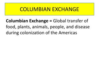 COLUMBIAN EXCHANGE