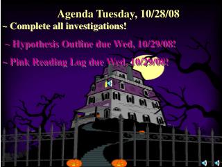 Agenda Tuesday, 10/28/08