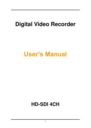 Digital Video Recorder User’s Manual