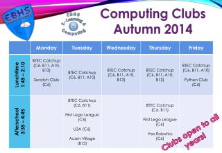 Computing Clubs Autumn 2014