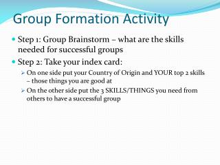Group Formation Activity