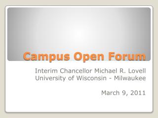 Campus Open Forum