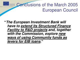 Conclusions of the March 2005 European Council