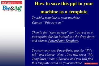 How to save this ppt to your machine as a template