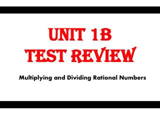 Unit 1B Test Review