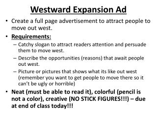Westward Expansion Ad