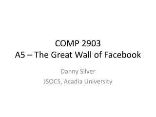 COMP 2903 A5 – The Great Wall of Facebook