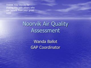 Noorvik Air Quality Assessment