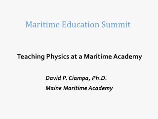 Maritime Education Summit