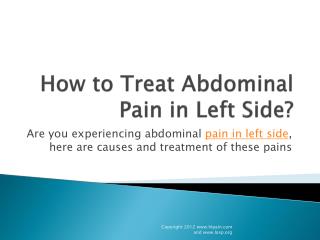 how to Treat Abdominal Pain in Left Side