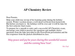 AP Chemistry Review