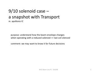 9/10 solenoid case – a snapshot with Transport m. apollonio IC