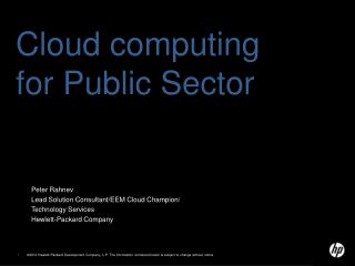 Cloud computing for Public Sector