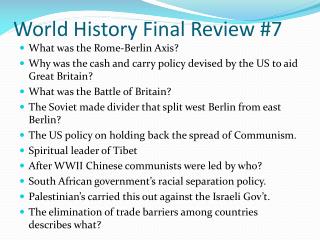 World History Final Review #7